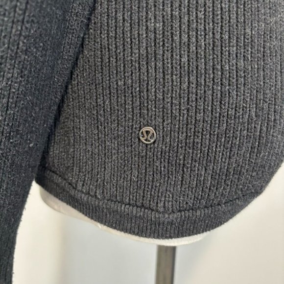 Lululemon The Better The Sweater Heathered Black Cotton Knit Pullover Sweater - Picture 12 of 15
